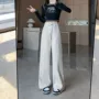 宽松新款直筒高腰牛仔裤