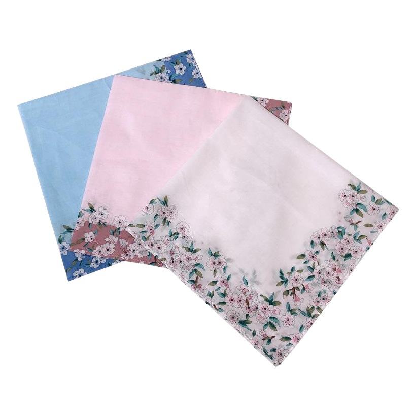 Women's handkerchief cotton handkerchief printed square Cotton Girl's antique floral handkerchief wedding gift