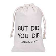 跨境宿醉包现货拉绳束口印花棉布袋热销派对聚会婚礼单身