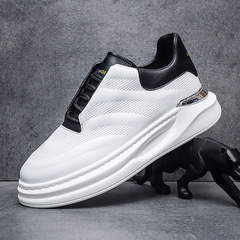 男鞋秋季麵包鞋新款白色休閒鞋子軟底透氣時尚潮流溫州直播代發