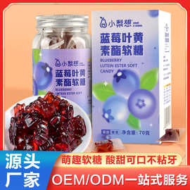蓝莓叶黄素酯软糖70g罐装独立包装儿童零食厂家OEM贴牌定制蓝莓味