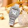 Quartz fashionable waterproof square women's watch, city style, light luxury style
