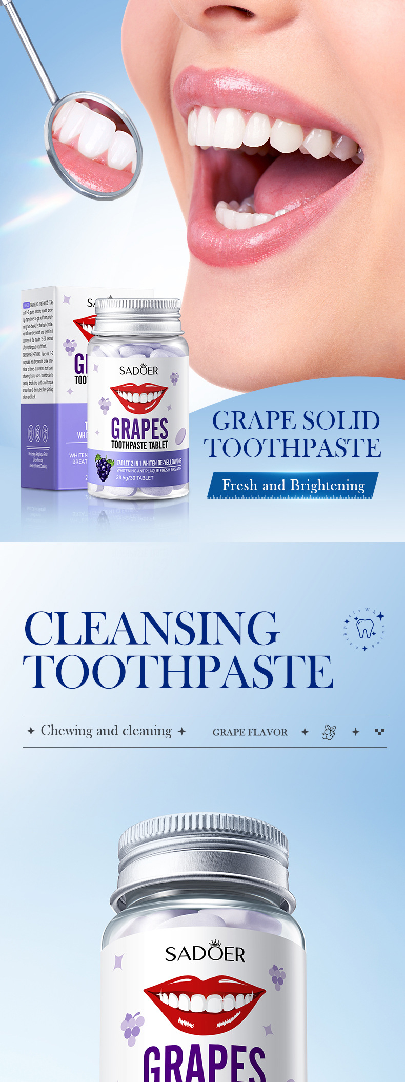 55g Weight Oral Care Products, Solid Toothpaste Personal Care Type Plastic Material Tooth stain removal Function Vocabulary Words/Name, Fruit, teeth Pattern Modern Style Style Oral Care Products Solid Toothpaste Tooth Stain Removal Vocabulary Words/Name Fruit Teeth Personal Care Bath & Shower 6