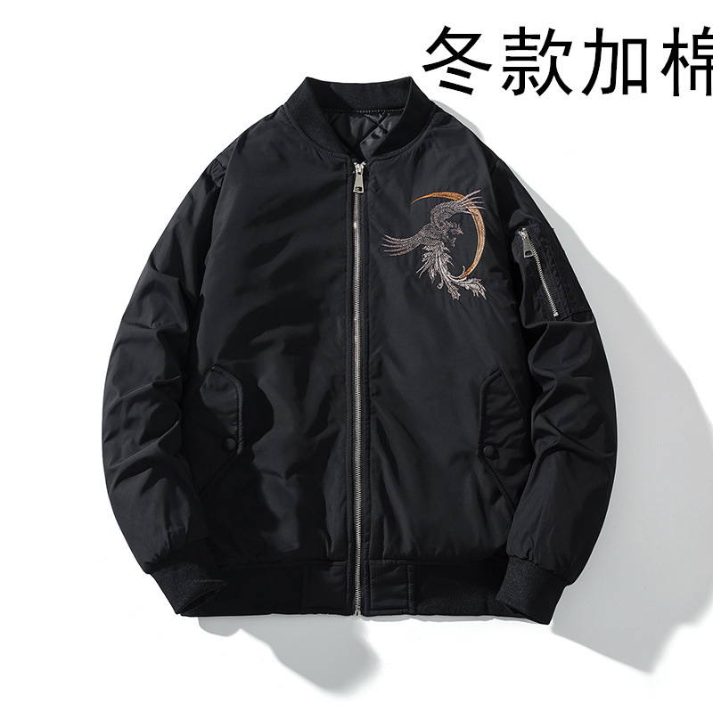 Chaqueta de los hombres nueva chaqueta piloto diablo estilo coreano juventud abrigo estilo chino bordado béisbol uniforme moda