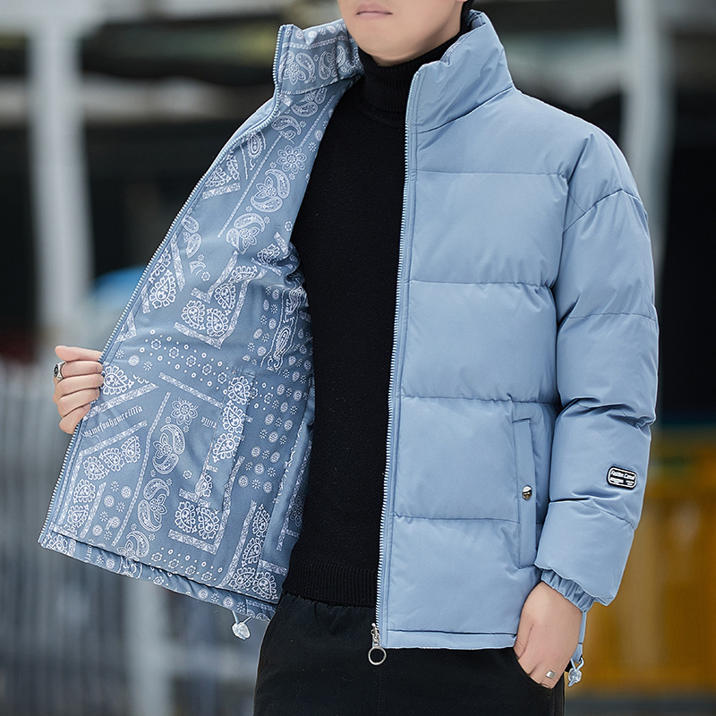 Down cotton-padded jacket men's and women's new winter relaxed-fit lovers double-sided cotton-padded jacket men's thick warm love student coat Down cotton-padded jacket men's and women's new winter relaxed-fit lovers double-sided cotton-padded jacket men's thick warm love student coat