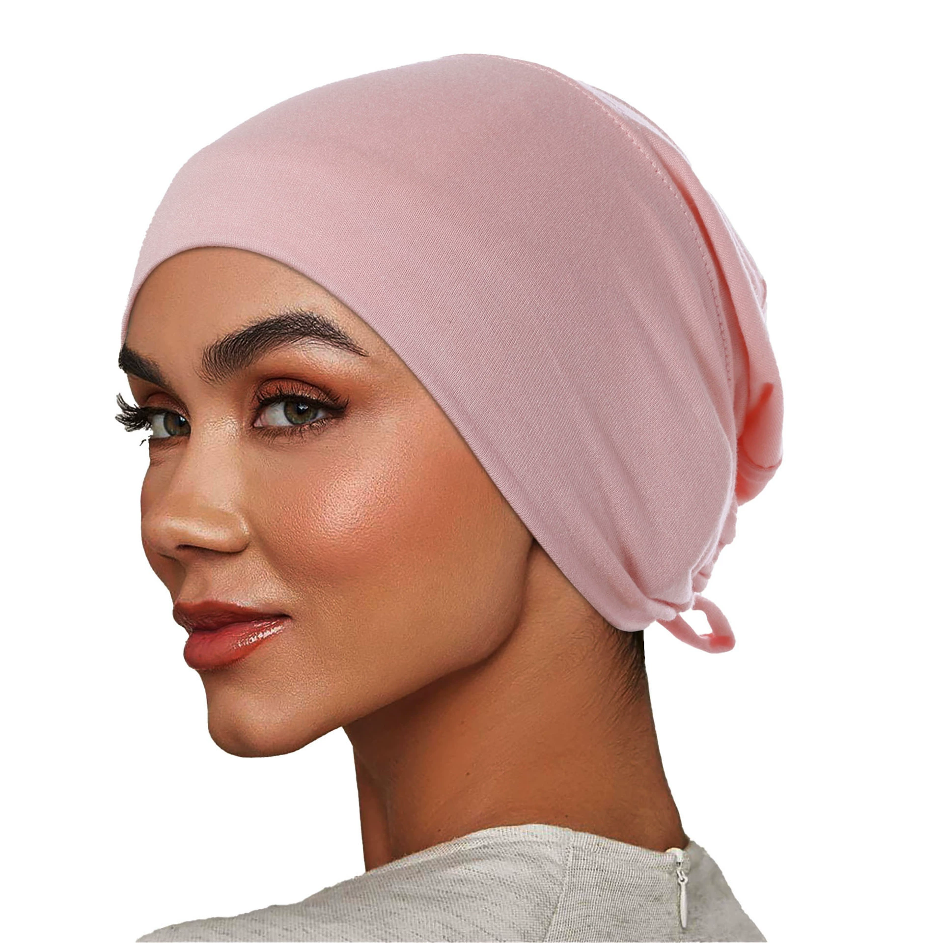 【Высококачественный чистый мерсеризованный хлопок】Регулируемая шапка-тюрбан для волос с эластичными лямками, базовая шапка, головной убор