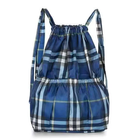 Capacious folding backpack, drawstring