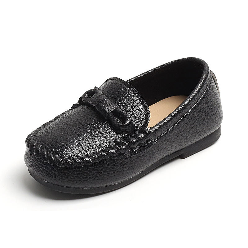 English style leather shoes with soft soles, one foot kick boys' bean new autumn 2022 baby shoes, children's shoe trend_voghion.com