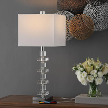 现代简约水晶台灯卧室美式床头灯奢华时尚客厅书桌灯家居别轻奢灯