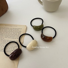 Korean minimalist temperament simple geometric oval hair clip retro vinegar acid material half-round ponytail elastic hair tie for women