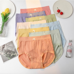 シームレスな中腰のお尻の跡がないキャンディー色の下着の艾草の抗菌の温変は底の級の女性の三角の下着を保護します。