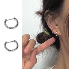 素圈耳环直针耳圈高级感耳扣d型形耳扣直钉平针细针小圈圈2025年