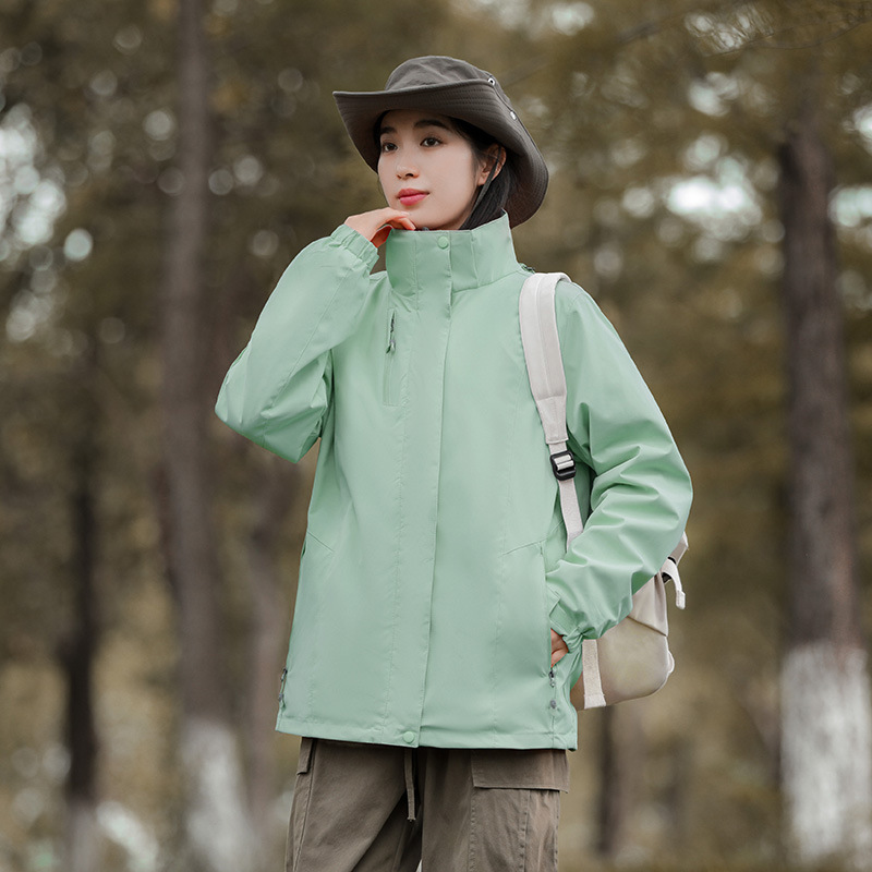 Chaqueta de dos piezas desmontable tres en uno transfronteriza para hombres y mujeres al aire libre impermeable a prueba de viento chaqueta de pareja con forro polar