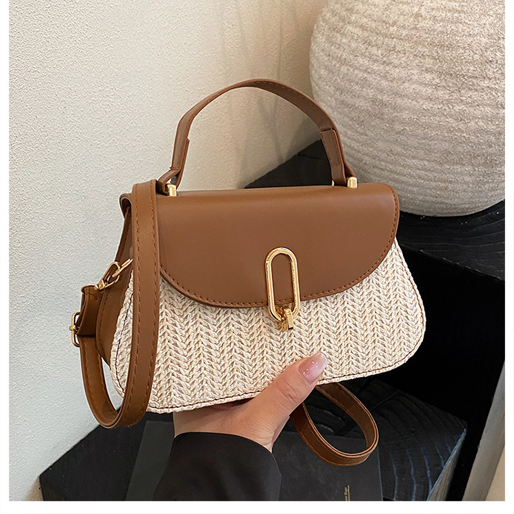 264g Weight Lock clasp Closure Type Single Shoulder Strap Strap Type Shoulder Bag Bags Type Casual Occasion Pu Leather Material Color Block Pattern All Seasons Season Women's Gender Streetwear Style Square Shape Women's Pu Leather Color Block Streetwear Square Lock Clasp Shoulder Bag 14