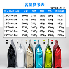 Tea nut snack food aluminum film eight-sided seal bag self-standing packaging candy roasted seeds and nuts snack zipper packaging bag