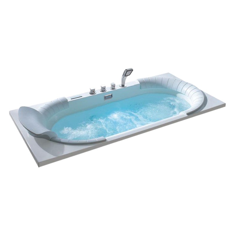 Acrílico incrustado bañera hogar bañera adulto blanco doble almohada rectangular surf cilindro 1800*900mm