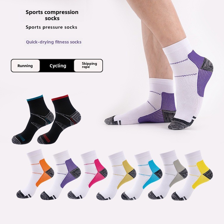 Calzini a compressione sportivi da corsa e da calcio di vendita calda transfrontaliera, calzini a compressione da uomo e da donna, calzini per fascia plantare_voghion.com