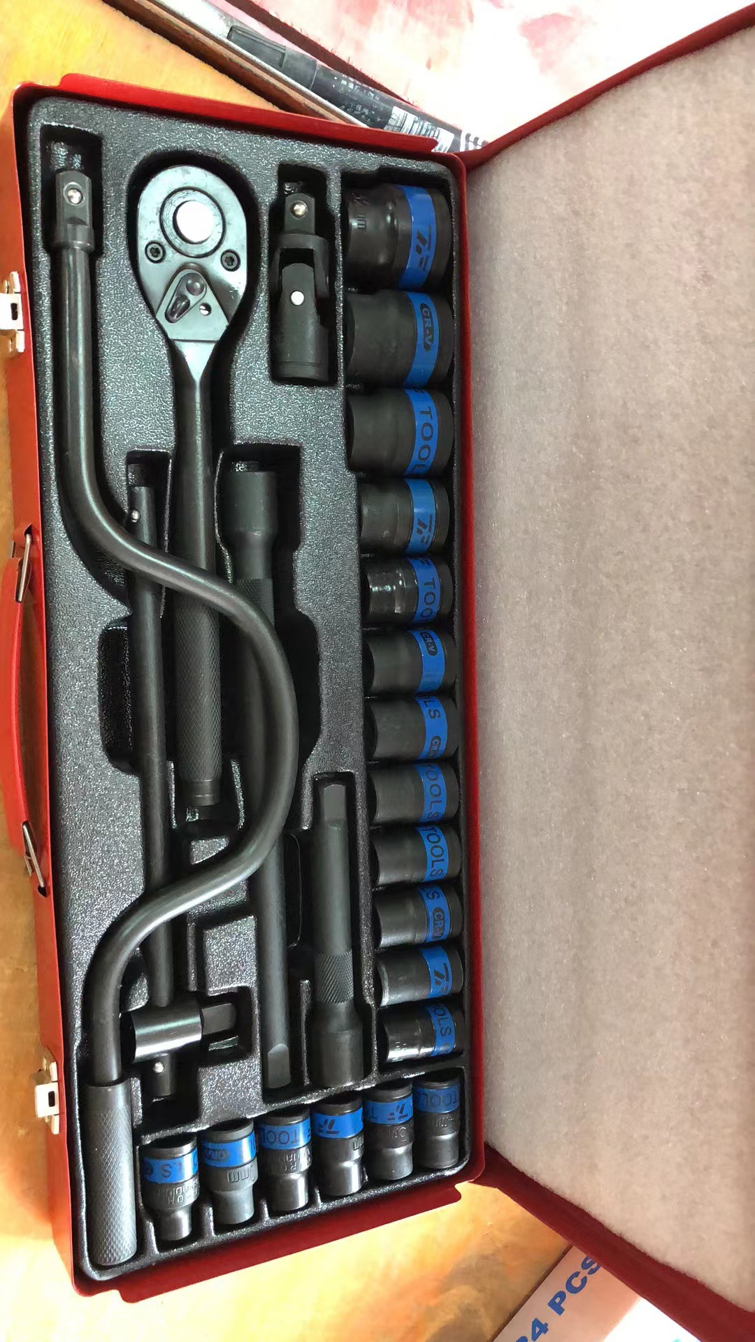 Juego de dados neumáticos 1/2” de 35 piezas, incluye vasos largos y cortos, kit profesional para herramientas neumáticas