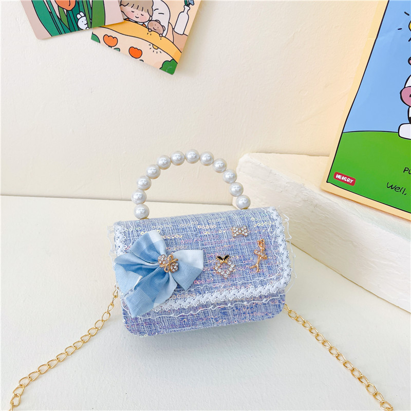 Bolso de hombro de los niños nuevo comercio exterior al por mayor bolso de La Perla de las niñas moda coreana pequeña princesa lentejuelas bolsa de mensajero