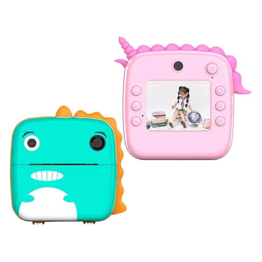 A20 Polaroid niños digital de dibujos animados delantero y trasero doble cámara mini regalo para niños HD foto impresión Cámara