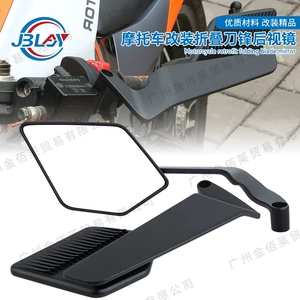 Motosiklet qatlanan bıçaq arxagörünüş güzgüsü küçə idman avtomobili CNC qanad güzgüsü