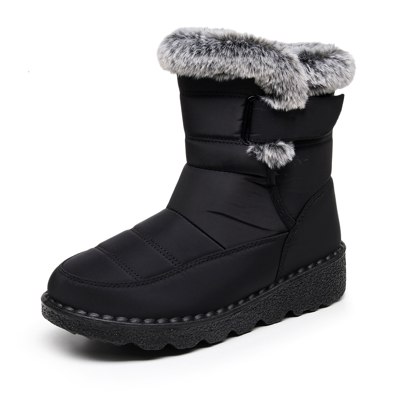 2023 parejas transfronterizas zapatos de algodón botas de nieve de nivel medio a alto al aire libre botas de algodón de felpa de conejo impermeables y antideslizantes tallas grandes 45