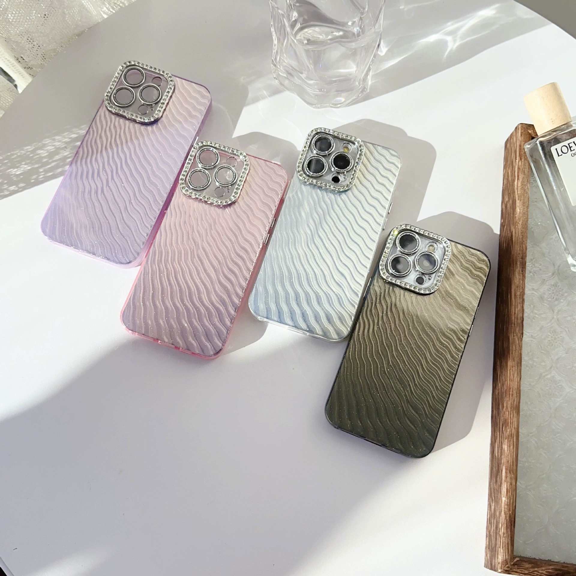 Совместимый чехол для iPhone 15, iPhone15 Pro, телефонный чехол, защитный чехол, линза, волновой рисунок, iphone, защита от падения