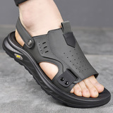 (Трансграничная торговля), мужские босоножки для отдыха, кожаная дышащая пляжная обувь, из натуральной кожи