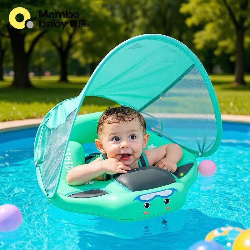 Manbao anillo de natación para bebés anillo de mentira inflable gratis 0-3 años de edad infantil Chaleco de protección solar al aire libre anillo para las axilas image 3