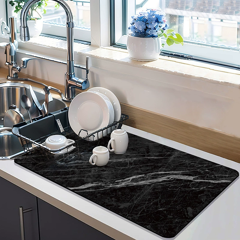 Kitchen drain pad desktop tableware drying cushion cushion table diatom mud sucking tea table pad