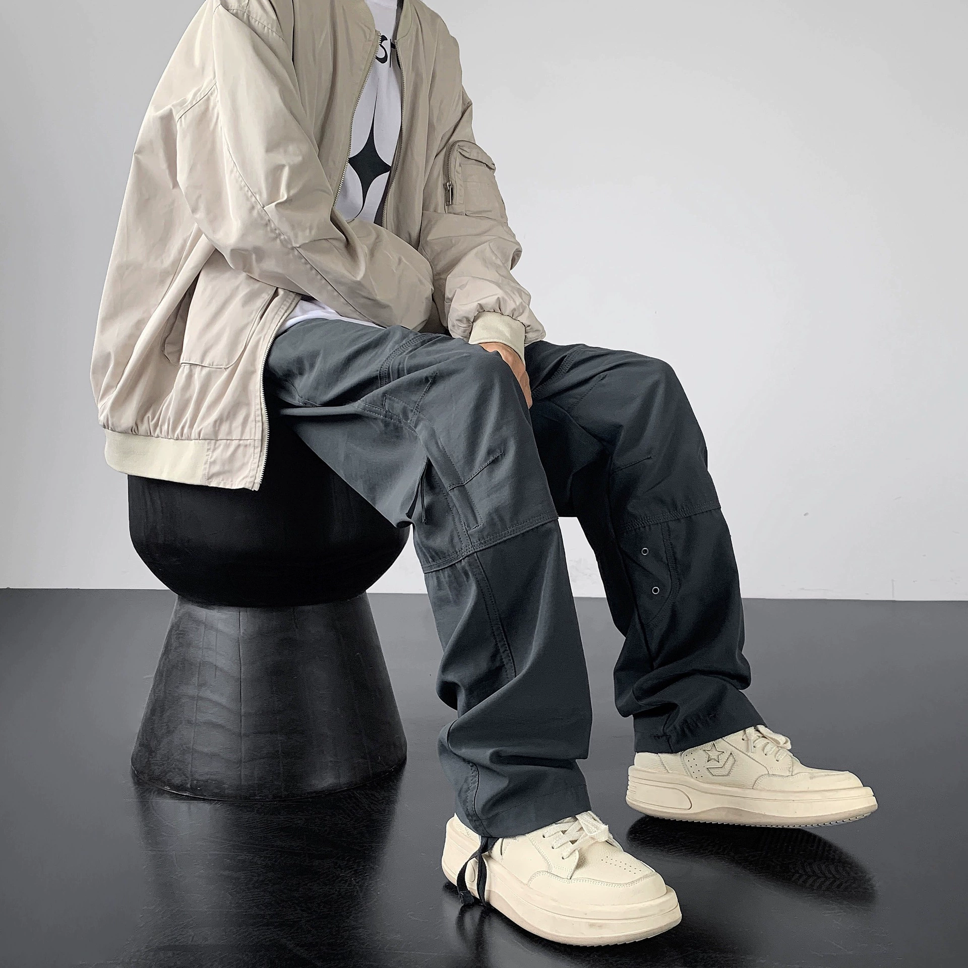 Легко сушащиеся летние брюки для путешествий, oversize, прямой свободный крой