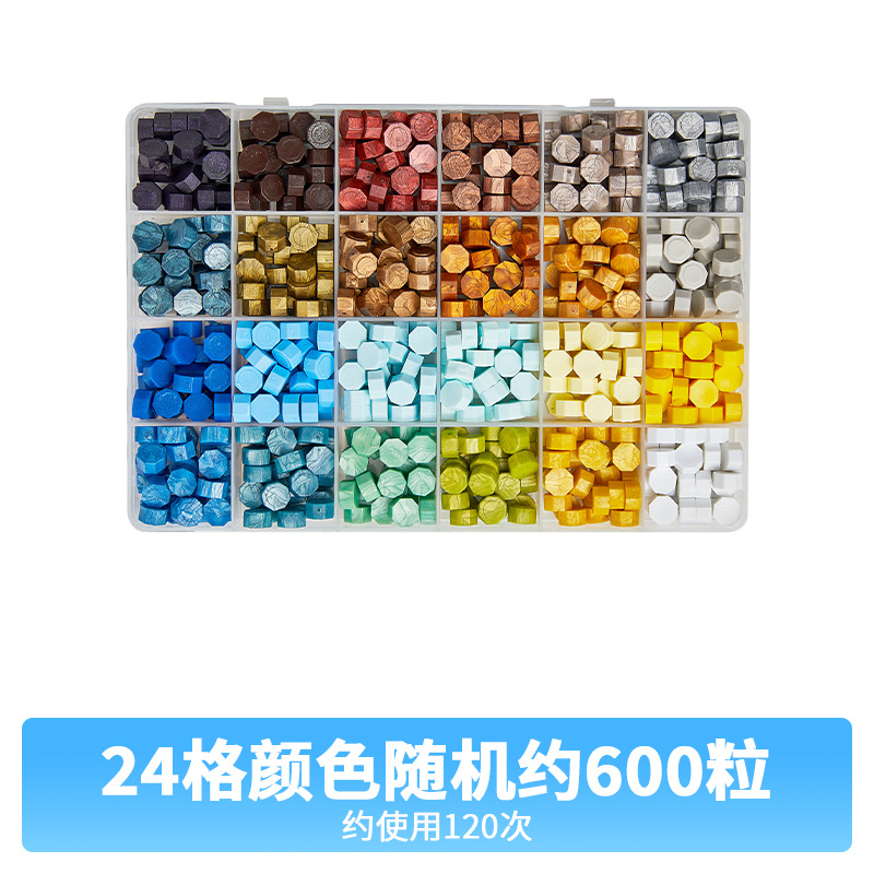 Cera de pintura al fuego, juego completo de sellos de pintura al fuego, octogonal, transparente, colorido, bolsa de colores mezclados, cera, venta al por mayor barata