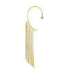 Fashionable long small design ear clips with tassels, earrings, European style, no pierced ears