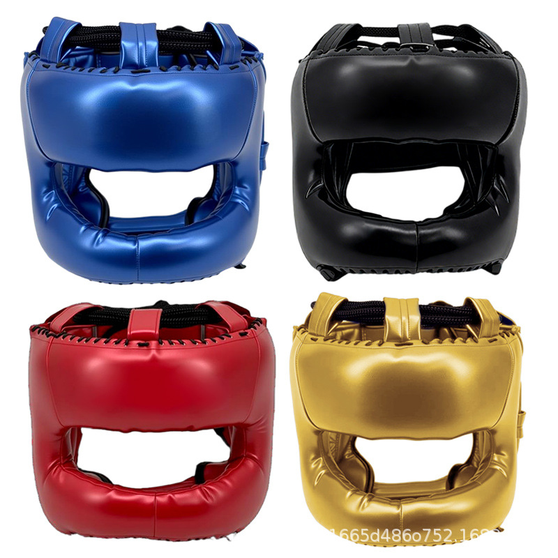 Boxing Head Protection Helmet with Closed Nose Guard for Adults, Full Surround Protection for Sanda, Muay Thai, and Boxing
