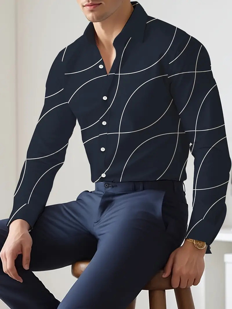 Productos europeos American Cross-border 2025 nueva tendencia de la moda casual de alta calidad cool guapo camisa de manga larga MB12