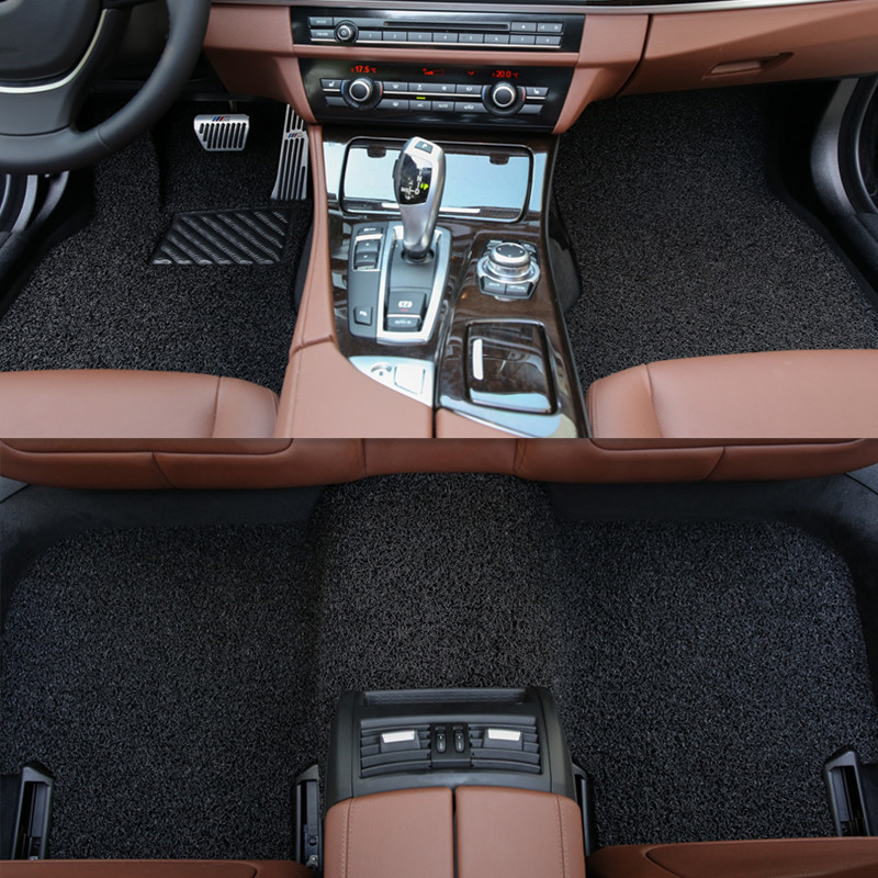 Universal – Car Silk Floor Car Carpet - 5-seat-set-thickened-21mm-pure-black