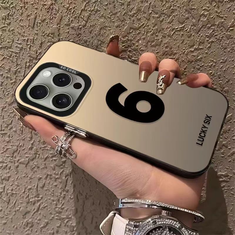 Color Silver Shell-Negro-Número de la suerte 6