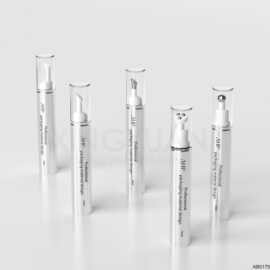 厂家定制7.5ml针筒精华真空瓶 PP金属按摩头涂抹式眼霜乳液分装瓶