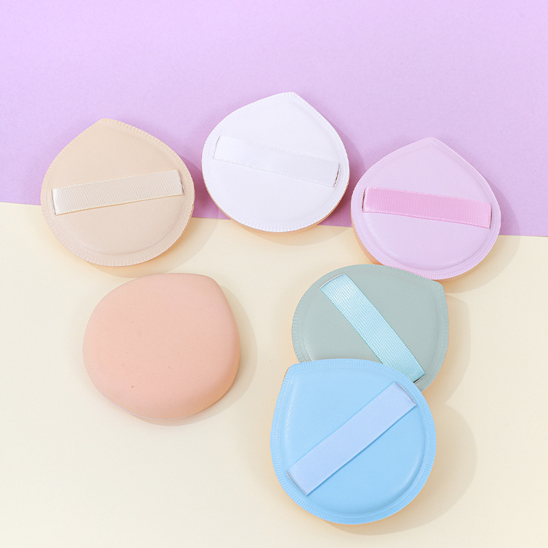 Fábrica personalizada de 100 puntos de polvo de algodón pulpa de cuero maquillaje suave esponja herramienta de maquillaje impresión de logotipo