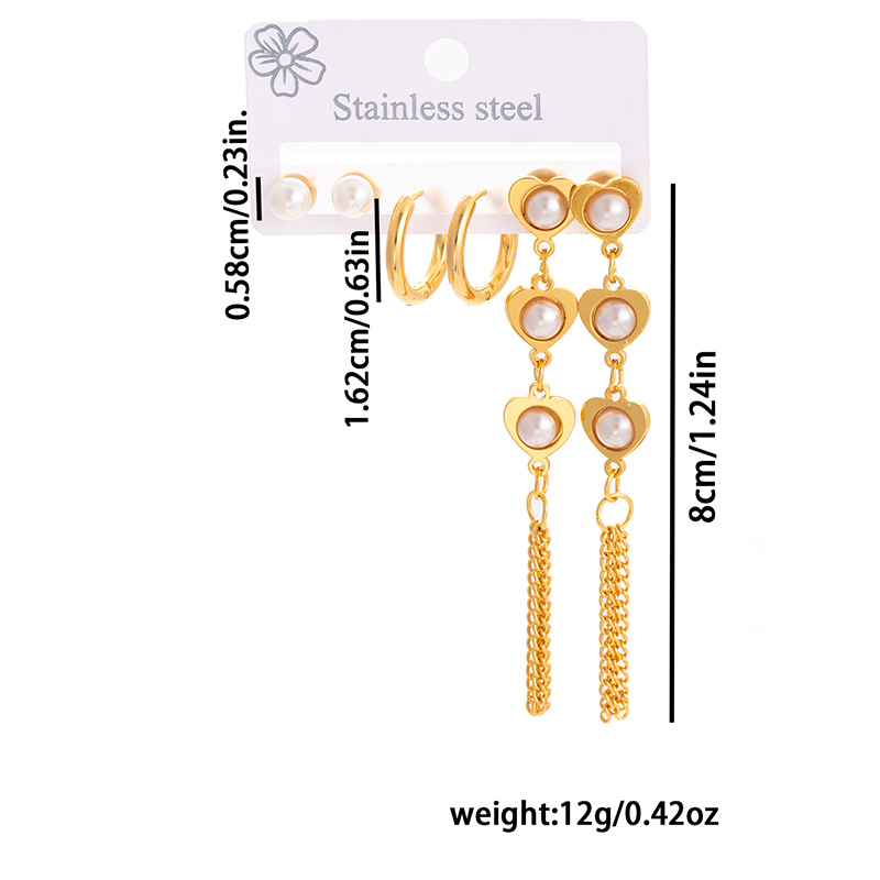 1 Set Lady Geometric Tassel Plating 304 Stainless Steel Drop Earrings Earrings Ear Studs display picture 6