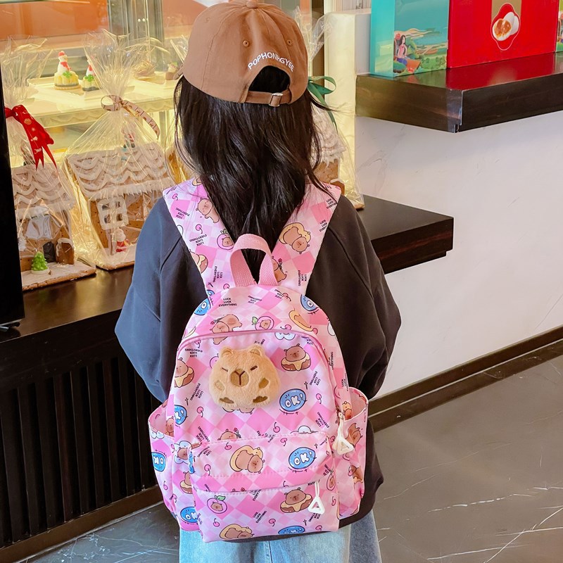 Jardín de infantes mochila de dibujos animados lindos capibara mochila para niños y niñas nueva impresión mochila para niños