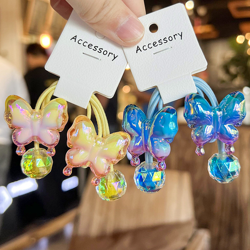 Sweet Girl'S Gradient Color Butterfly Arylic Hair Tie display picture 5