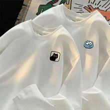 源头工厂 秋季男士长袖T恤印花打底衫直播专供薄款牛奶丝长袖上衣