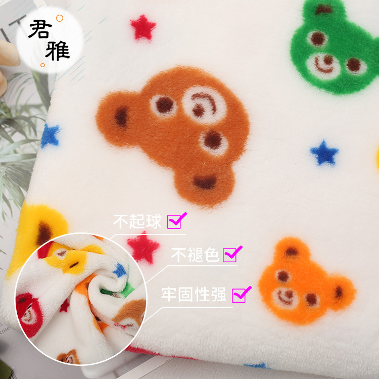 现货全涤288F法兰绒布料 卡通印花面料家居睡衣服毛毯面料