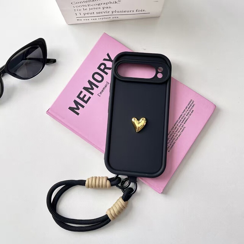Three-Dimensional Golden Heart Suitable for Google Google Pixel 9 Pro XL Mobile Phone Case 8A Protective Cover 7 Steps
