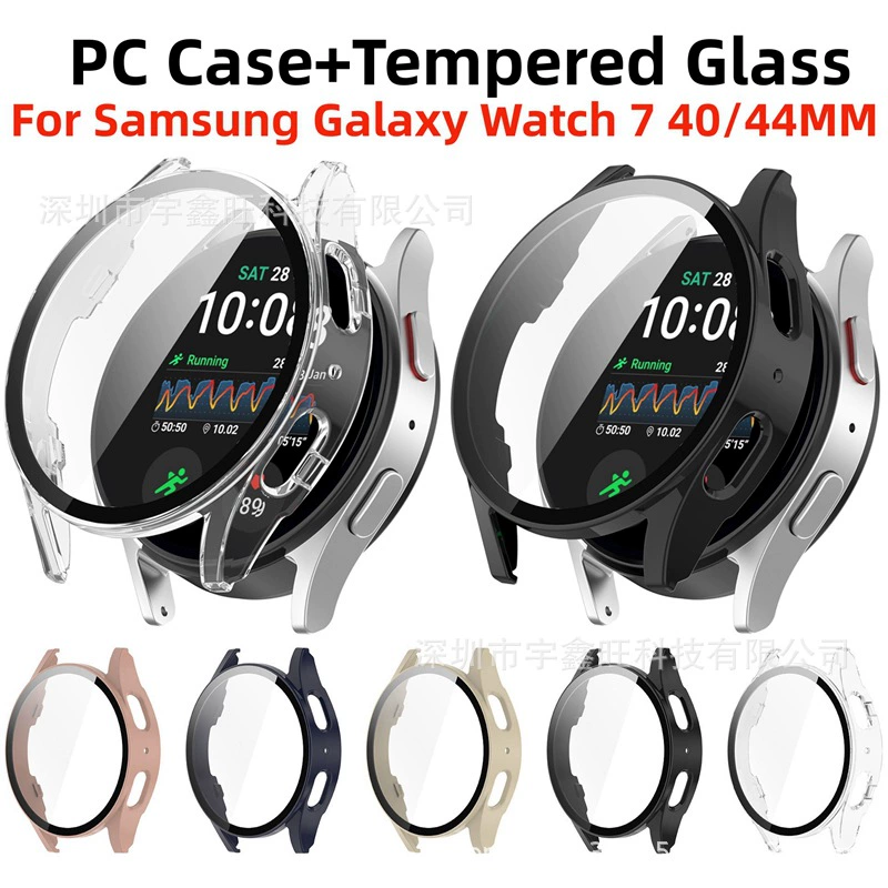Для Samsung watch7 чехол для ПК с закаленной пленкой один корпус 40/44mm матовые часы защитный чехол