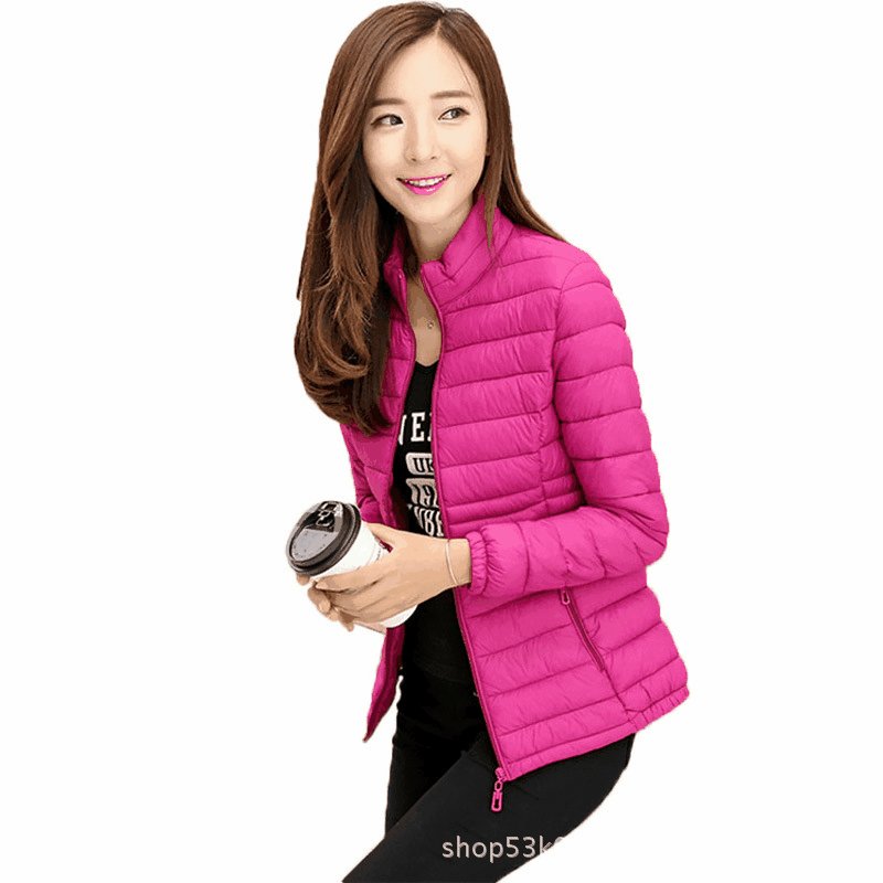 2023 осенне-зимняя новая женская короткая легкая пуховая куртка с хлопковой подкладкой, тонкая женская Корейская версия маленького пуховика с хлопковой подкладкой больших размеров