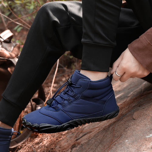 Factory direct sales of new autumn and winter men's cotton shoes with velvet, waterproof, non-slip, shock-absorbing snow boots for couples, high-top cotton boots