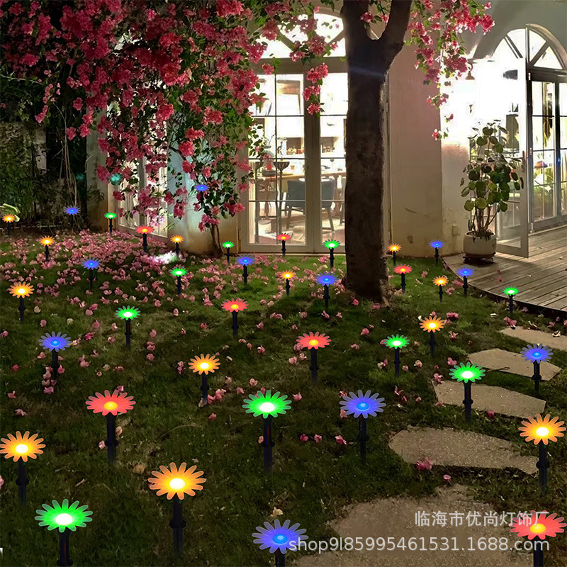 跨境爆款太阳能向阳花灯庭院路灯造景氛围装饰过道景观草坪地埋灯|undefined