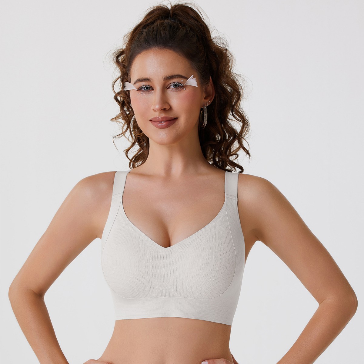 Transfronterizo Amazon tracción sin marca ropa interior mujer se reúne sin anillo de acero barra de jalea de soporte suave anti-prolapso sujetador súper suave